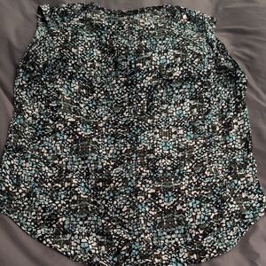 Apt. 9 Asymmetrical Black and Blue Shirt Large